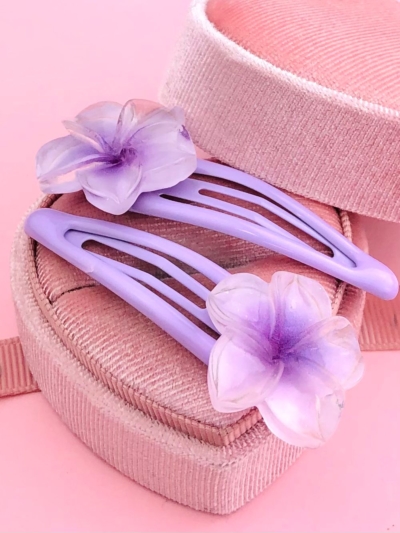 Zestaw spinek liliowe kwiatki