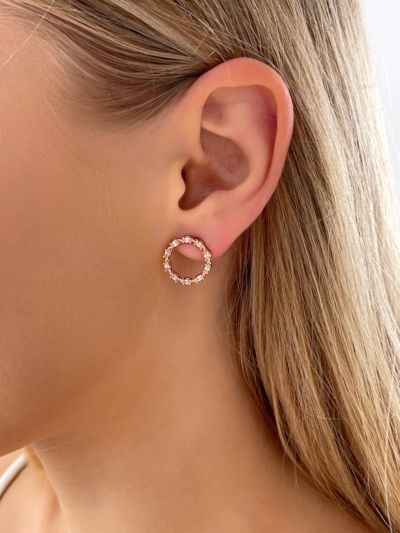 Kolczyki okrągłe z kryształkami ze stali szlachetnej